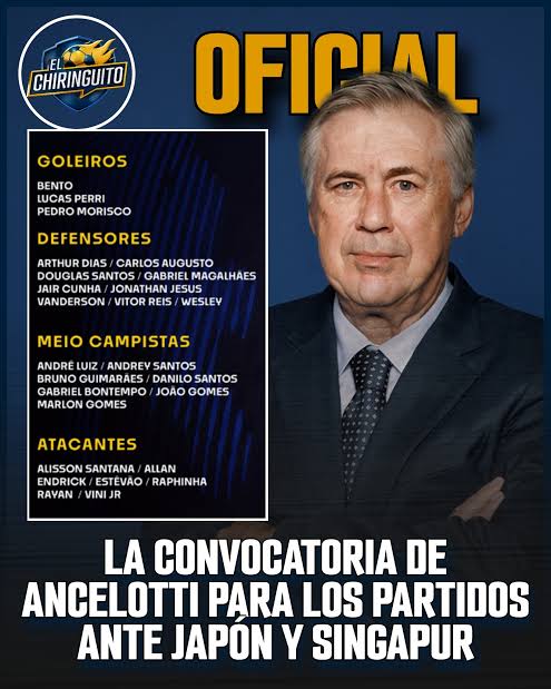 🚨 OFICIAL | RAPHINHA, CONVOCADO con BRASIL. 👉 La convocatoria de  Ancelotti para los amistosos ante Japón y Singapur.