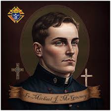 Father Michael J. Mcgivney Brushed Aluminum Icon Knights of Columbus  Founder Kofc K of C