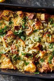 Savory Bread Pudding With Artichokes Cheddar And Scallions Recipe Recipe In 2021 Savory Bread Puddings Scallions Recipes Recipes