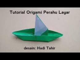Cara Membuat Origami Perahu Layar How To Make Origami Sailboat That Floats Tutorial Youtube Origami Origami Sailboat How To Make Origami