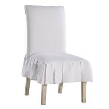 Loop the ties for a casual look or make a dress up your dining chair with this sure fit classic slipcover. Cotton Duck Pleated Dining Chair Slipcover Buy Online In Angola At Angola Desertcart Com Productid 123624974