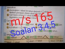 Tahun 5 Soalan 3 4 5 M S 165 Tolak Masa Pecahan Masa Jelas Jalan Kiranya Youtube