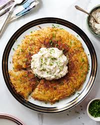 This Crispy Potato Rosti Is Like A Giant Latke Without The Mess Recipe In 2020 Potato Dishes Crispy Potatoes Recipes