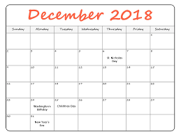 Calendar December 2018 Jan 2019 St Nicholas Day Calendar Holiday Calendar