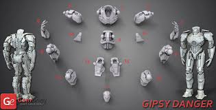 Gipsy Danger 3d Printing Model Assembly 3d Figurine Gipsy Danger Gipsy Dangerous