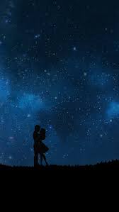 640x1136 starry sky couple love