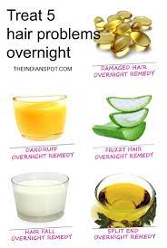 Treat 5 Hair Problems Overnight With Natural Remedies The Indian Spot Diy Hair Treatment Overnight Hair Mask Hair Mask For Dandruff