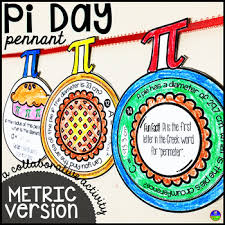 Pi day art project — printable decor. Middle School Math Pi Day Pennant Activity Metric Version Tpt
