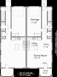 Accommodate everything and everyone with these new 4 car garage house plans! 3 Bedroom Duplex Townhouse Plans W Garage D 601 Bruinier Associates