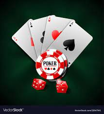 Casino Gambling Poker Background Design Poker Banner With Chips Playing Cards And Dice Online Casino Banner On Green Backgrou Poker Casino Background Design
