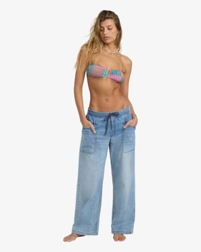 Zonte Elastic Waist Saltwashed Denim Pants