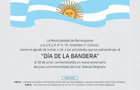 Hoy 20 de junio recordamos al general manuel belgrano, héroe de la patria y creador de la bandera nacional, a 200 años de su fallecimiento. Nuestra Ciudad Se Prepara Para Celebrar El Dia De La Bandera Barranqueras Online