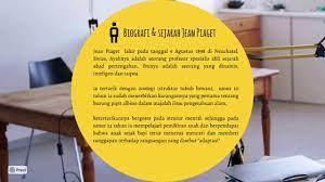 Jean piaget dikenal dengan teori perkembangan intelektual yg menyeluruh, yg mencerminkan adanya kekuatan antara fungsi biologi & psikologis. Teori Kognitif Jean Piaget Youtube