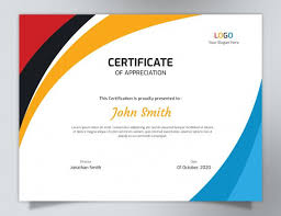 Multi Color Waves Certificate Template In 2021 Certificate Templates Word Template Design Certificate Design Template