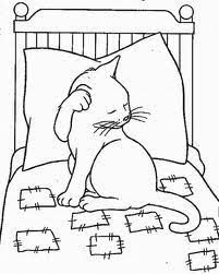 Cat On Bed Coloring Page Coloring Pages Cat Coloring Page Animal Coloring Pages