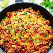 One Pan Mexican Rice Skillet Rice Recipes Mexican Food Recipes Recipes