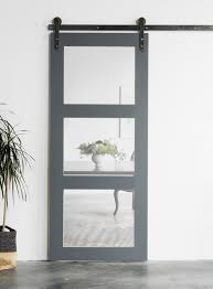 White Shanty 3 Panel Modern Sliding Barn Door Barn Door Designs Barn Style Sliding Doors Modern Sliding Barn Door