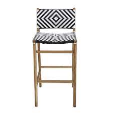 Rattan counter & bar stools : Diamond Weave Rattan Teak Bar Stool The Grey House