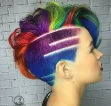 Multi Color Pixie Just Awesome By Bottleblonde76 Rainbow Hair Color Hair Styles Short Hair Styles