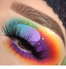 rainbow colored eye makeup inspiring