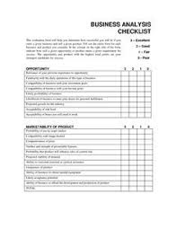 Business Analysis Checklist Business Analysis Business Analyst Business Plan Template