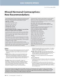 Pdf Missed Hormonal Contraceptives New Recommendations