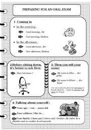 Here are some typical activities you might do in a speaking exam. Preparing For An Oral Exam Esl Worksheet By Flo84