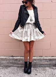 Dress Leather Jacket Fashion Fashion Outfits Street Style Outfit