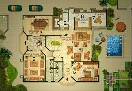 مخطط فيلا مع واجهه ب 3 انماط معمارية fantasy house new house plans house design