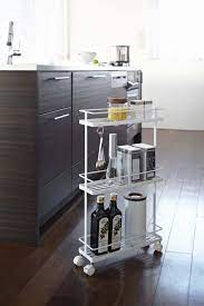 Rolling Kitchen Storage Cart Steel In 2021 Slim Kitchen Storage Kitchen Storage Cart White Kitchen Storage