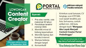 We did not find results for: Lowongan Kerja 2020 Posisi Content Creator Di Portalprobolinggo Com Akan Ditutup 4 Hari Lagi Portal Jember