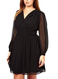 Enlishop Womens Casual Plus Size V Neck Long Sleeve Chiffon Mini Dress Trust Me This Is Gr Long Sleeve Chiffon Dress Chiffon Long Sleeve Plus Size Dresses