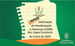 Porque por esse processo de manifestação de interesse é possível se regularizar em portugal. Sejuv Divulga Aviso De Manifestacao De Interesse Dos Jogos Escolares 2020 Governo Do Estado Do Ceara