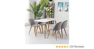 Boraam farmhouse white dining bench. Ofcasa Set Of 4 Grey Velvet Dining Chairs Upholstered Kitchen Chair With Backrest Wood Effect Meta Velvet Dining Chairs Dining Chairs Upholstered Dining Chairs