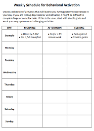 Education is the main axis for the development of every human being, which is. Weekly Schedule For Behavioral Activation Worksheet Therapist Aid