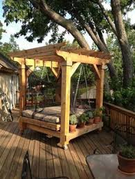 Bed Swing Pergola All On Wheels Outdoor Porch Bed Outdoor Pergola Outdoor Bed Swing