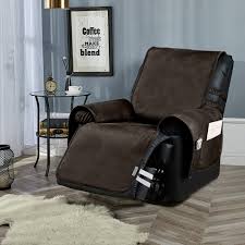 Dark brown stretch recliner chair cover
