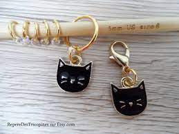 Anneaux Marqueurs Tricot Et 1 Marqueur De Progres Repositionnable Fait Main Chat Noir Accessoire T Knitting Accessories Accessory Inspiration Accessories