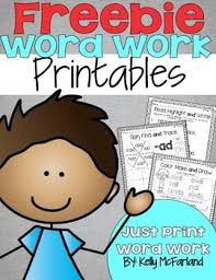 Word Work Printables Freebie Word Work Printables Word Work Word Families Word Work