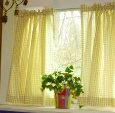 white gingham kitchen/cafe curtains