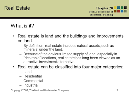 Their goal is to preserve your assets and maximizing your returns. What Is It Real Estate Is Land And The Buildings And Improvements On Land By Definition Real Estate Includes Natural Assets Such As Minerals Under Ppt Video Online Download