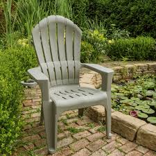 Adams black stacking ergonomic adirondack chair, with cup holder item: Adams Realcomfort Adirondack Chair Gray