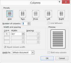 Changing Column Width Microsoft Word