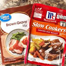 You can use the regular packets that are available in the grocery ~or~ you can pinnables for easy crock pot roast. Crock Pot Two Envelope Pot Roast Katie Drane Blog