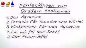 Meanings of kantenlänge with other terms in english german dictionary : Kantenlange Eines Quaders Bestimmen Erklart Inkl Ubungen