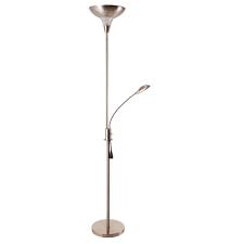 Floor lamps offer both widespread ambient lighting and direct task lighting, which are ideal for reading, watching television, or just adding a bright touch to a dark corner. Mainstays Torchiere Floor Lamp With Reading Light Silver Walmart Com Walmart Com
