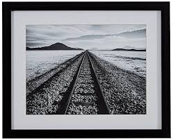 Black And White Framed Prints Amazon Black And White Desert Railroad Tracks Photography Print Black Frame 15 X 13 Railroad Track Photography Photography Wall Art Wall Art Prints