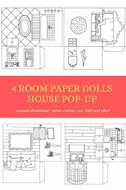 Printable 4 Room Paper Dollshouse Kit Bundle Of 4 Pop Up Etsy Uk Paper Doll House Paper Dolls Pop Up Book