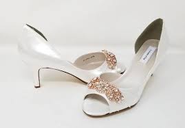 Want something unique created with love. White Bridal Shoes With Sparkling Rose Gold Crystal Applique Custom Wedding Shoes By A Bidda Bling