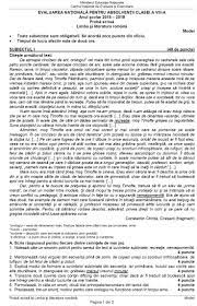 Simularea probelor scrise la examenul naţional de evaluare naţională a început, luni, cu proba la română. Azi Proba De Limba RomanÄƒ La Evaluarea NaÈ›ionalÄƒ 2019 Modele De Subiecte
